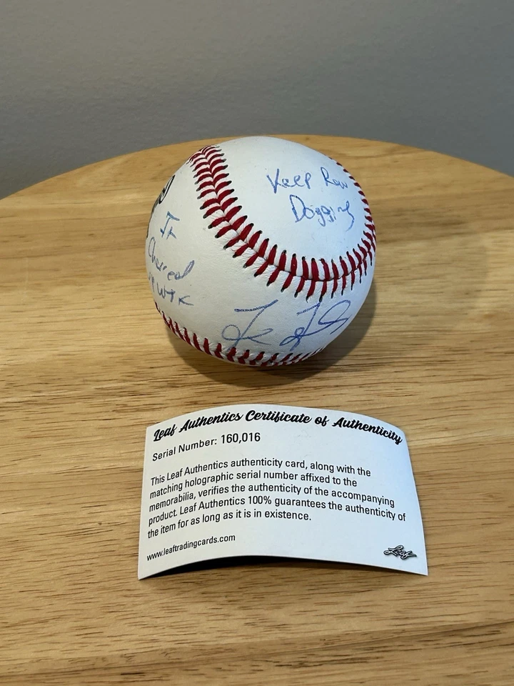 Foto de pelota autografiada de Frank The Tank Fleming con inscripciones taburete de bar deportes Foto 1 de 2