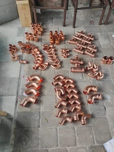 Lot of 90 Viega ProPress Fittings Copper 90 Deg Elbow ,Tee , Red, 1-1/4" To 2" - Picture 1 of 15