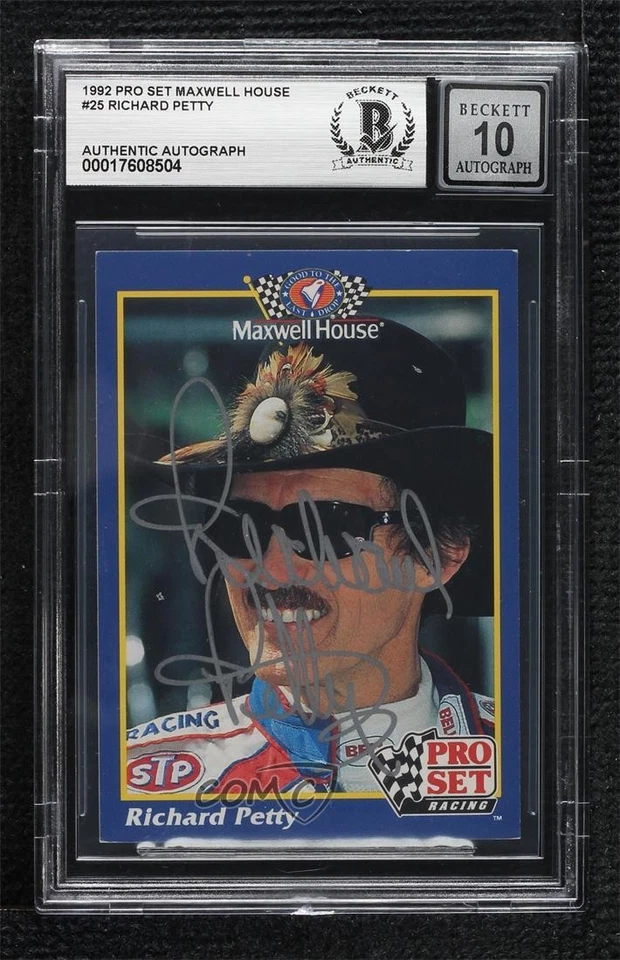 BAS 1992 Pro Set Maxwell House Racing Richard Petty #25 BGS Authentic Auto HOF - Image 1 of 2