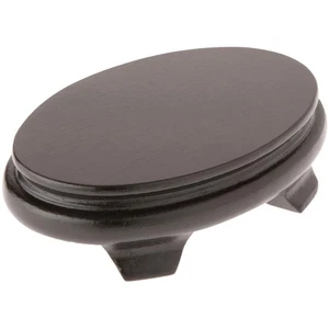 Plymor Black Oval Wood Veneer Footed Display Base, 4.375" W x 2.875" D x 1.25" H - Picture 1 of 1