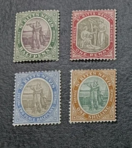 ST. KITTS - NEVIS 1903 0.5d to 1s SG 1 / 7 Sc 1 / 7 MH - Picture 1 of 2