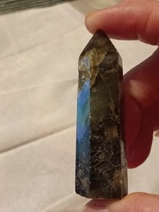 ~ Beautiful Healing Labradorite Obelisk Point Stone Wicca Pagan 64mm - Picture 1 of 5