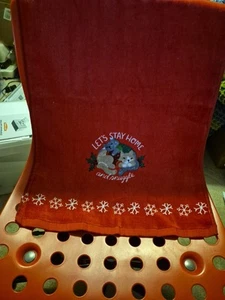 St Nicholas Square Kitchen Towel "LET'S STAY HOME AND SNUGGLE" Cats  - Picture 1 of 2