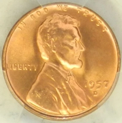 1957 D Lincoln Cent MS66+ RD Red PCG BU Unc Wheat Penny - NGC Registry [842] - Image 1 of 4