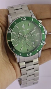 Orologio da polso uomo casual Maserati cronografo quadrante verde con "data" tutto funzionante - Foto 1 di 9