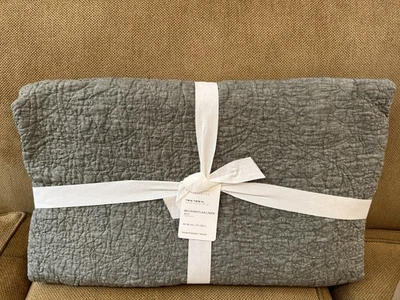 Edredón Pottery Barn Belga Lino Punto Floral BRASO CARBÓN JASPEADO Doble/XL Foto 1 de 4