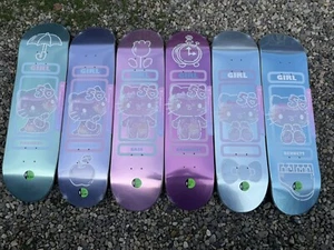 Girl Skateboards Sanrio 50th Anniversary 6 Skateboard Deck set Hello Kitty - Picture 1 of 1