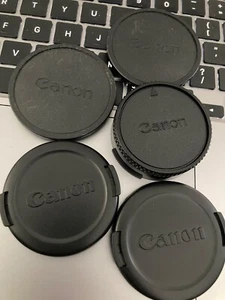 CANON FD 52MM FRONT, REAR LENS & BODY CAPS • 5 TOTAL •VERY GOOD CONDITION Z108 - Picture 1 of 2