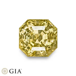 GIA Certified SRI LANKA Yellow Sapphire 6.64 Ct. Natural Untreated OCTAGON Rare - Picture 1 of 8