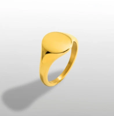 Smooth Signet Men's Ring, 925 Solid Sterling Silver, Signet Men's Ring For Gift - Image 1 of 4