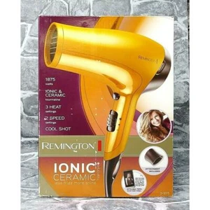 Secador de pelo Remington D3015 tamaño mediano con tecnología de cerámica iónica AMARILLO - Imagen 1 de 1