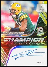 2020 Charles Woodson /10 ON CARD AUTO CHAMPION SIGNATURES Panini Spectra Packers