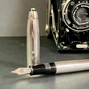 Montblanc Meisterstück 146 Solitaire Silver Barley – FP - M nib - Picture 1 of 16