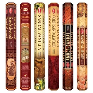 Hem Premium Sandalwood Incense Stick Agarbatti 6 Pack 20g Each Packs 120 Grams - Picture 1 of 3