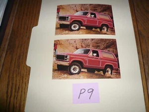 Red 1980s Ford Bronco In Mountainous Terrain - Vintage Postcard - Two for One - Picture 1 of 1