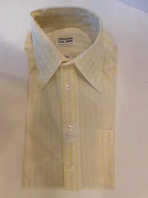 Camisa social masculina Manhattan amarela pálida manga curta tamanho 15,5 alta masculina  - Imagem 1 de 4