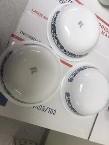 Vintage Set of 3 Corelle OLD TOWN Blue Onion Cereal Bowls 6.25" - Picture 1 of 5