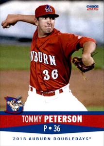 2015 Auburn Doubledays Choice #22 Tommy Peterson New Port Richey Florida FL Card