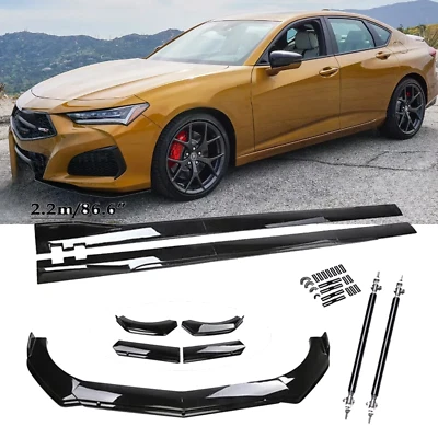 For Acura TLX 2015-2022 Front Bumper Lip Splitter Body Kit Side Skirts Glossy - Image 1 of 4