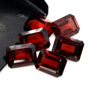 Natural Granate Octágono Corte 8x6 MM 10.99 Cts Lote 06 Piezas Brillante Rojo - Picture 1 of 6