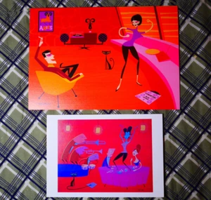 Very Rare 2003 SHAG Josh Agle Show Cards Post card Prints - Bild 1 von 4