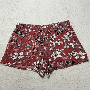 Apt. 9 Women's Large Lightweight Floral Pink Black Pull On Elastic Waist Shorts - Picture 1 of 13