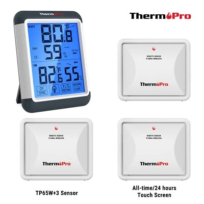 3 Sensor Digital LCD Indoor Temperature Humidity Meter Thermometer Hygrometer - Image 1 of 4