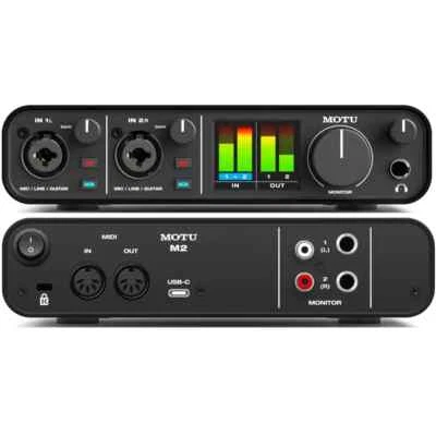 MOTU M2 scheda audio usb-c 2in/2out mac windows e ios per registrazione NUOVO - Immagine 1 di 4