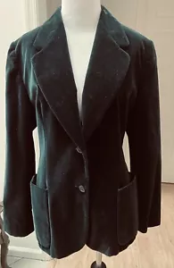 Vintage Women Sz 16 Black Velvet Blazer Jacket Coat Kirkland Hall Union Made - Picture 1 of 11