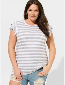 Torrid Vintage Slub Jersey Striped T Shirt Women's Size 2 (2X) Casual Basic - Picture 1 of 6