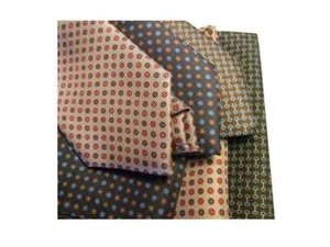 Cravatta varie marrone beige nera seta stampata made Italy quality e pochette - Imagen 1 de 9