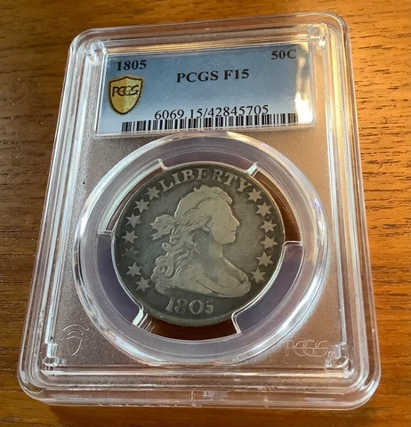 1805 DRAPED BUST HALF DOLLAR PCGS F 15 Cover