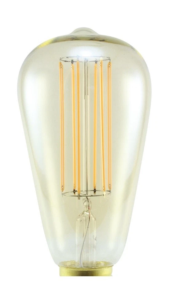6w LED Filament Dimmable ST64 BC B22 2200K Very Warm White Gold Tint Vintage - Image 1 of 1