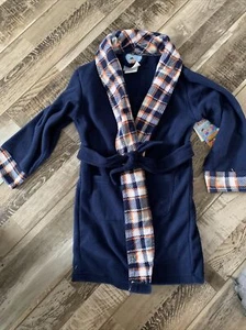 Bunz Kids Blue Plaid Fleece Bathrobe Size 3T - Imagen 1 de 5