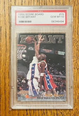 1996 Score Board Kobe Bryant Basketball Rookies RC #15 PSA 10 Gem Mint - Image 1 of 2