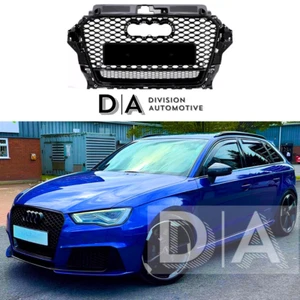 Honeycomb Front Grille Black Gloss Mesh Audi A3 8V RS3 2012 2013 2014 2015 2016 - Picture 1 of 14
