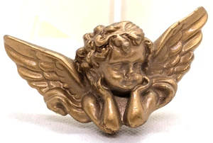 Vintage goldenes Kind Engelsflügel Kühlschrankmagnet Engel süß 3" x 1 3/4" - Bild 1 von 13