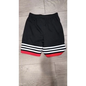 Adidas boys black and white red stripe activewear shorts 4T - Picture 1 of 3