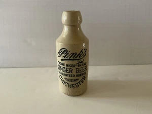 Vintage Pink's Ginger Beer Salt-Glazed Crock Bottle  - Picture 1 of 9