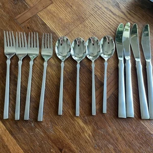 Lot of 12 Stanley Roberts 4 Set Lot Stainless Steel Modern Flatware MCM Japan - Picture 1 of 5