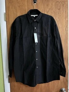 Perry Ellis Vintage Men’s Black Dress Long Sleeve Dress Shirt NWT Size Medium - Picture 1 of 2