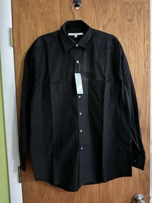 Perry Ellis Vintage Men’s Black Dress Long Sleeve Dress Shirt NWT Size Medium - Image 1 of 2