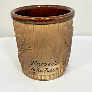Vintage Harveys Lake Tahoe Tiki Mug Otagiri Brown Bucket Style - Picture 1 of 9