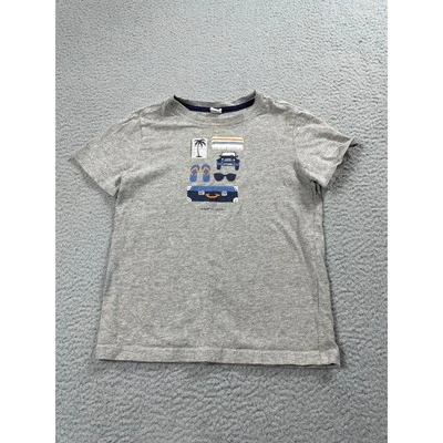 Camisa Janie And Jack Jóvenes Niños Talla 6 Gris Playa Vacaciones Gráfico Manga Corta Foto 1 de 4