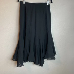 Vintage Onyx Nite Rock Gr. M Y2K Whimsigoth Fee asymmetrisch Midi schwarz Chiffon - Bild 1 von 6