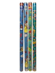 4 Disney Geschenkpapier Die Schöne & das Biest Schneewittchen Aladdin kleine Meerjungfrau - Bild 1 von 3