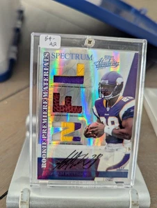 2007 Absolute Memorabilia Rookie Premiere Materials Adrian Peterson Auto /50 - Foto 1 di 2