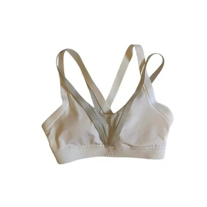Adidas Sports Bra Women’s Size S White/Gray Strappy Padded Athletic - Picture 1 of 4