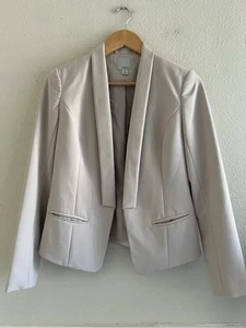 Halogen offener Blazer creme neutral Gr. XS Preppy Büro bescheiden Karriere - Bild 1 von 9