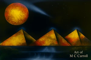 Adesivo Piramide Tramonto 3,25"x 2" Art of M C Carroll Decalcomania Vinile Acquista 4 Ottieni 1 Gratis - Foto 1 di 2